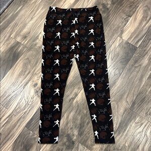 Black and Brown Patterned Football Leggings